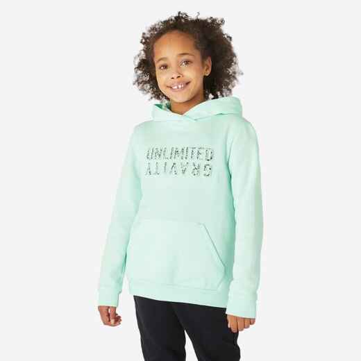 
      Kids' Warm Hoodie 500 - Green Print
  