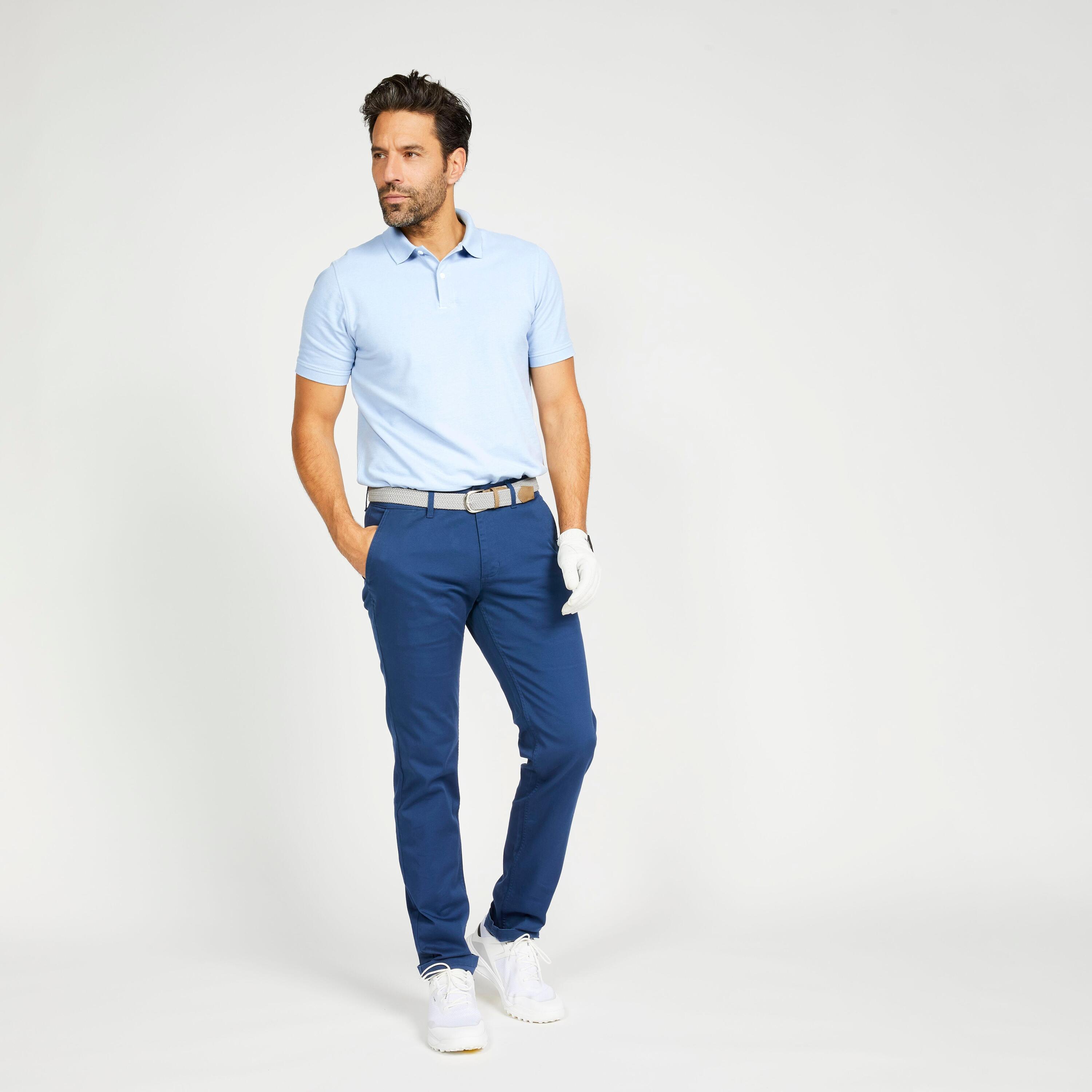Men's short-sleeved golf polo shirt - MW500 sky blue 2/5