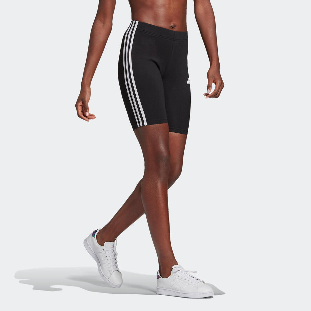 Fitness Shorts - Black with White Stripes 