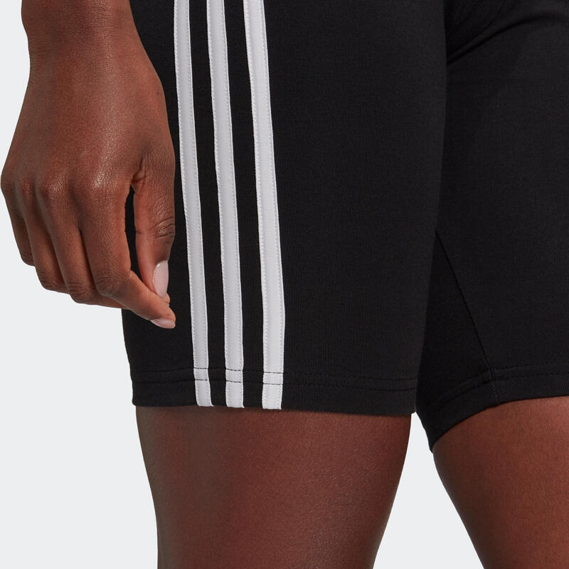 Leggings mallas fitness ciclistas Mujer Adidas negro con franjas blancas