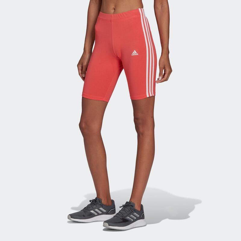 Pantaloncini donna fitness ADIDAS cotone leggero corallo