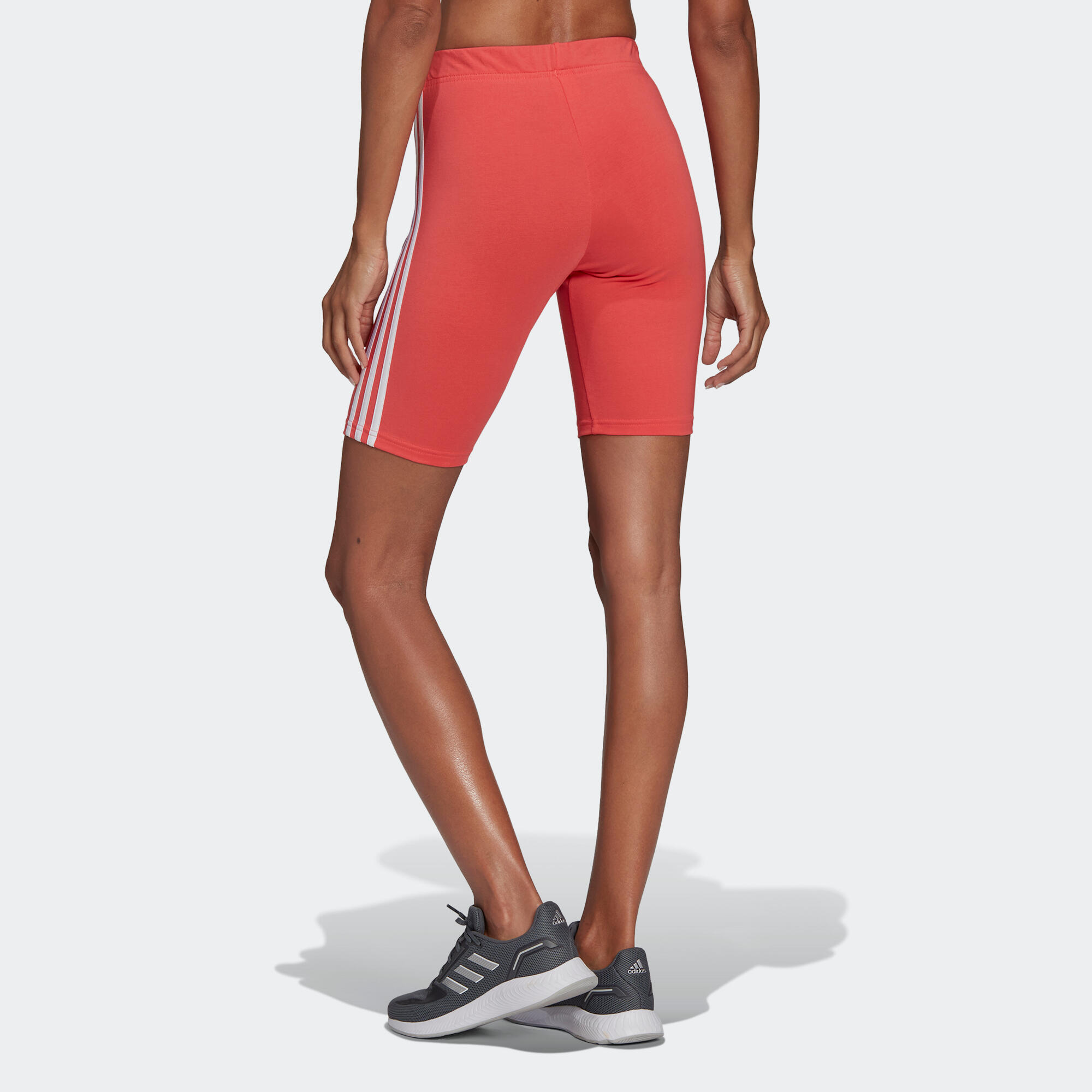 Pantaloncini donna fitness Adidas cotone leggero corallo ADIDAS | DECATHLON