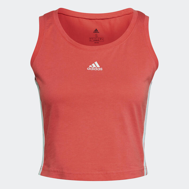 Camiseta fitness sin mangas algodón Mujer Adidas salmón
