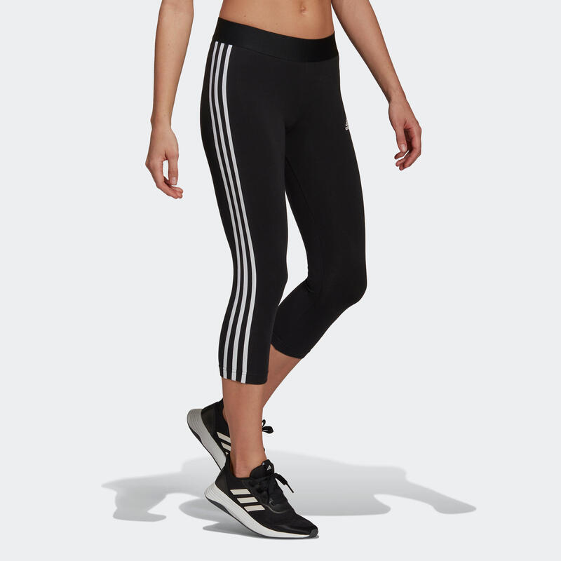 Fitness legging dames 7/8-lengte Essentials zwart