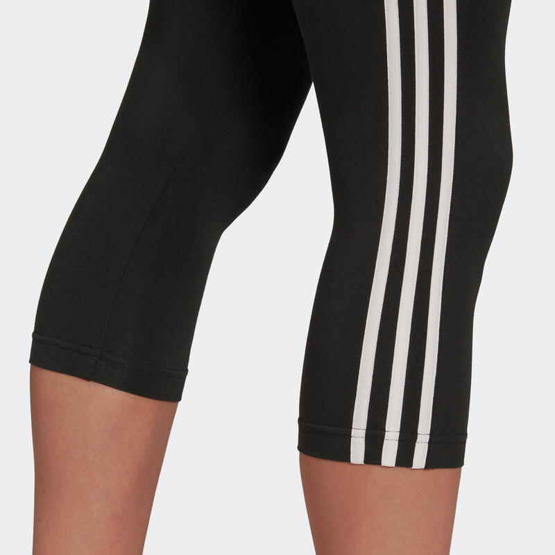 Női leggings fitnesz edzéshez, 7/8-os, fekete
