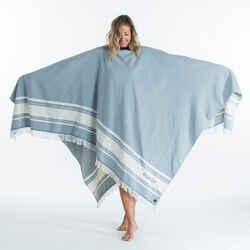 Beach towel poncho 190 x 190 cm - grey blue