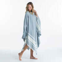 Beach towel poncho 190 x 190 cm - grey blue