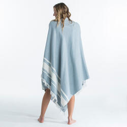 Serviette de plage poncho 190 x 190 cm - gris bleu