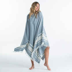 Beach towel poncho 190 x 190 cm - grey blue