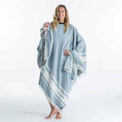 Beach towel poncho 190 x 190 cm - grey blue