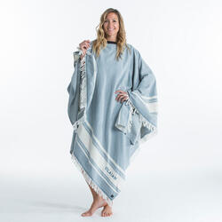 Serviette de plage poncho 190 x 190 cm - gris bleu