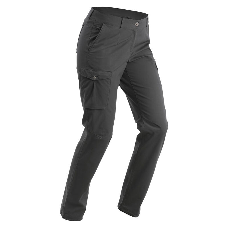 Pantalón cargo de montaña y trekking Mujer Forclaz Travel 100 gris