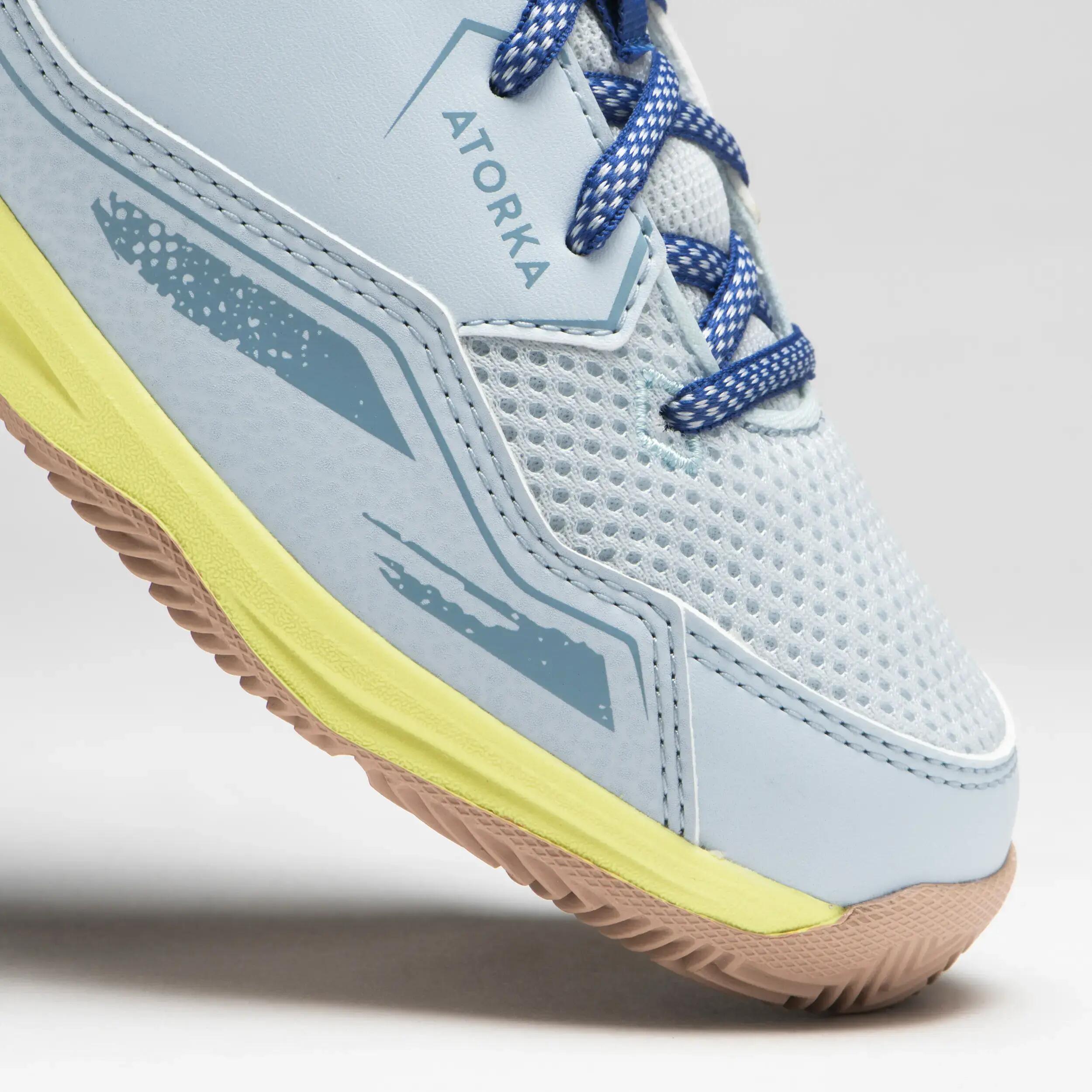 Kids' Lace-Up Handball Shoes H100 - Yellow/Blue 6/8