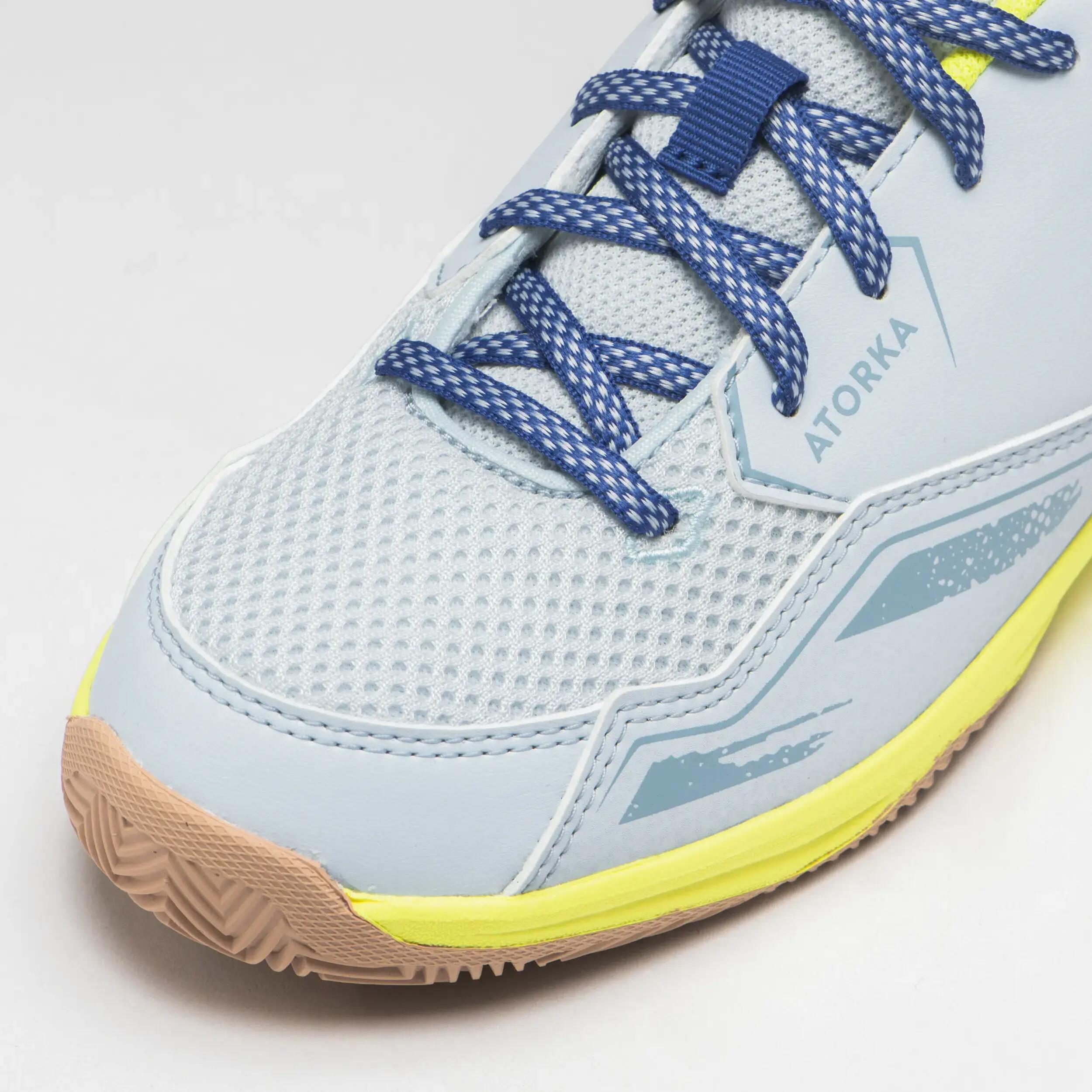 Kids' Lace-Up Handball Shoes H100 - Yellow/Blue 5/8