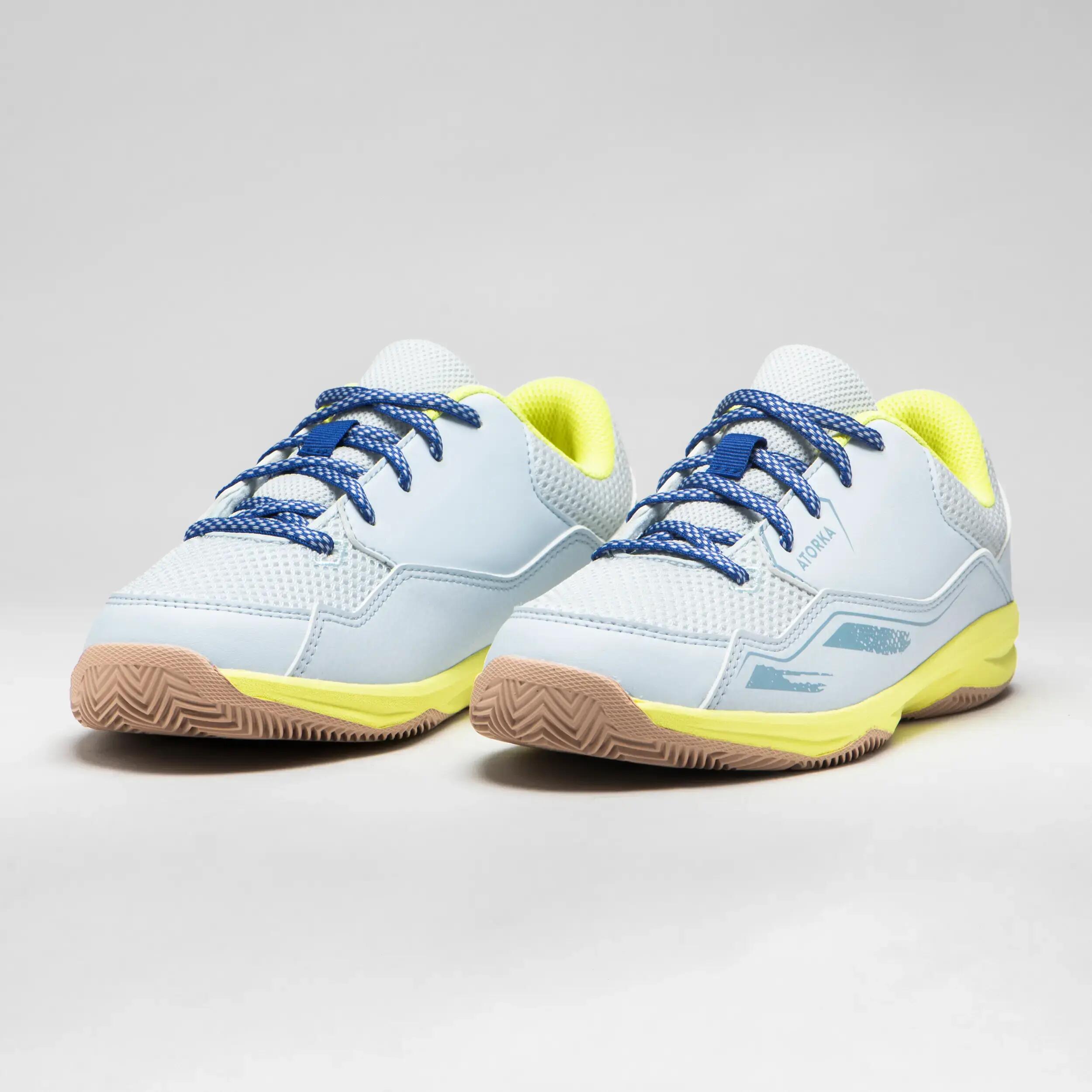 Kids' Lace-Up Handball Shoes H100 - Yellow/Blue 4/8