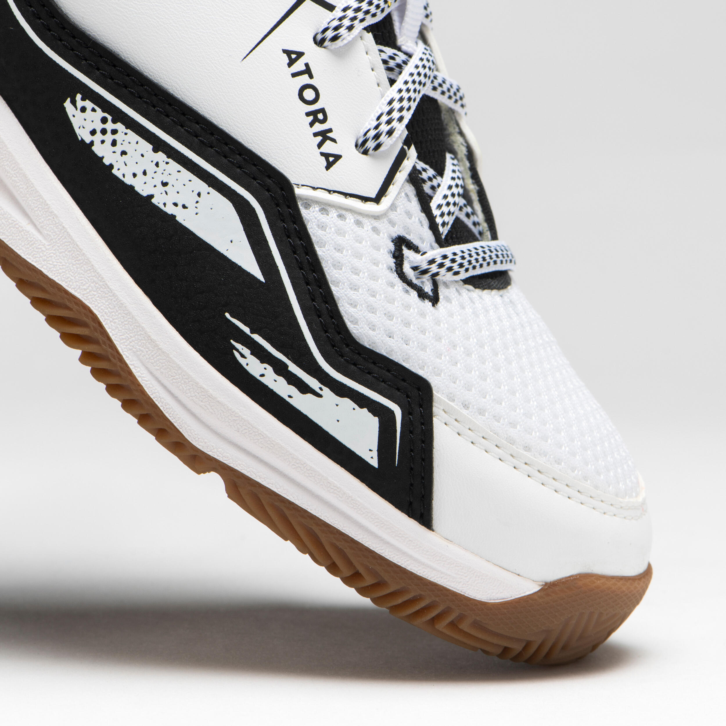 Kids' Lace-Up Handball Shoes H100 - White/Black 5/10