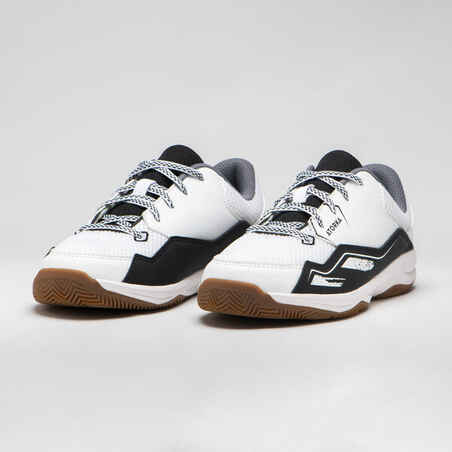 Kids' Lace-Up Handball Shoes H100 - White/Black