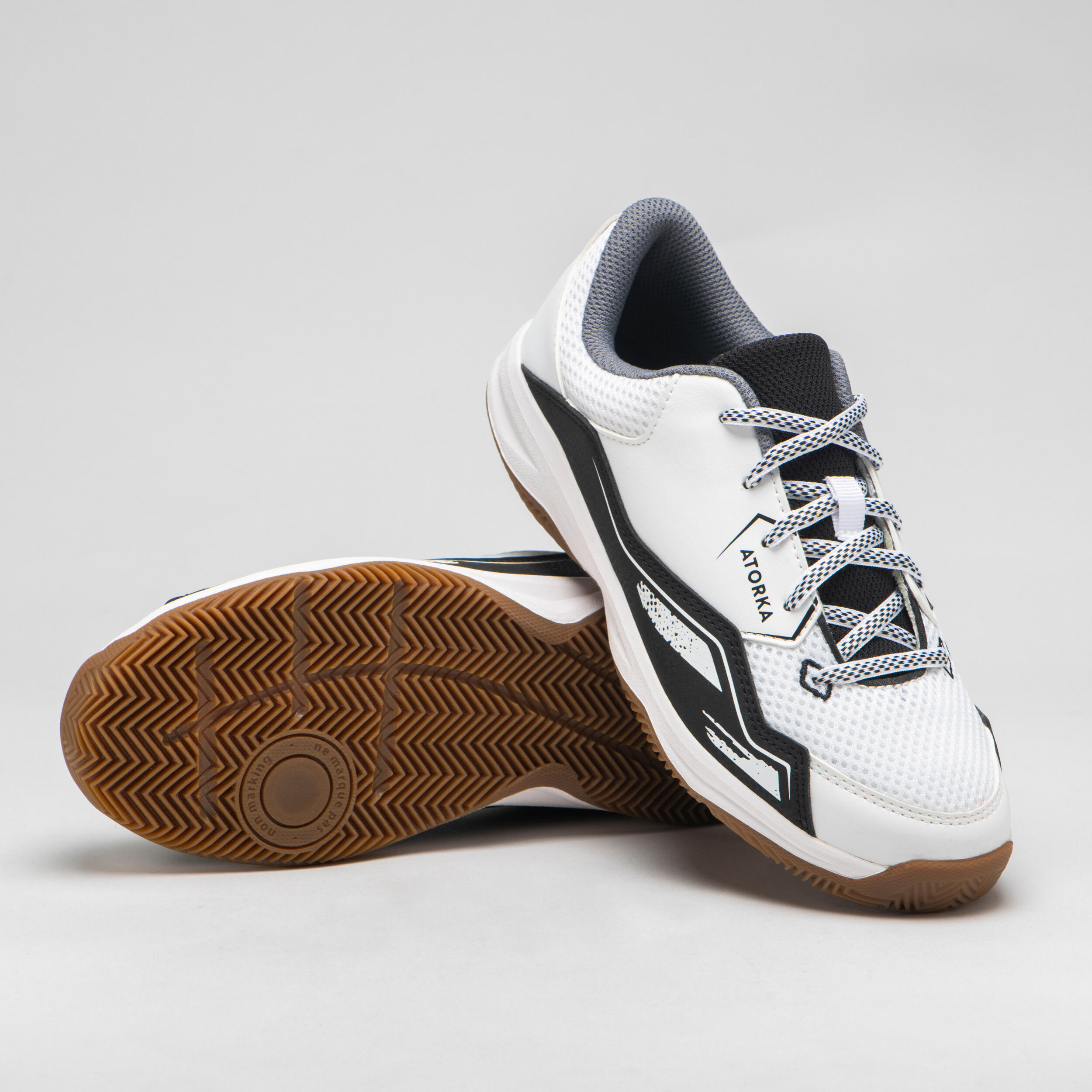 Kids' Lace-Up Handball Shoes H100 - White/Black 2/10
