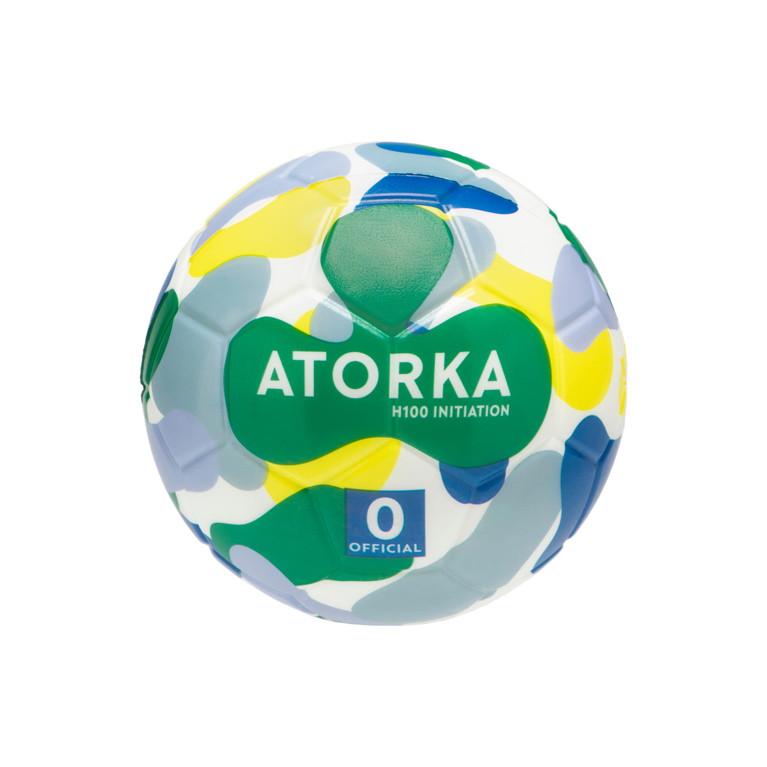ATORKA Kids' Beginner Handball H100 S0 - Green/Blue/Yellow