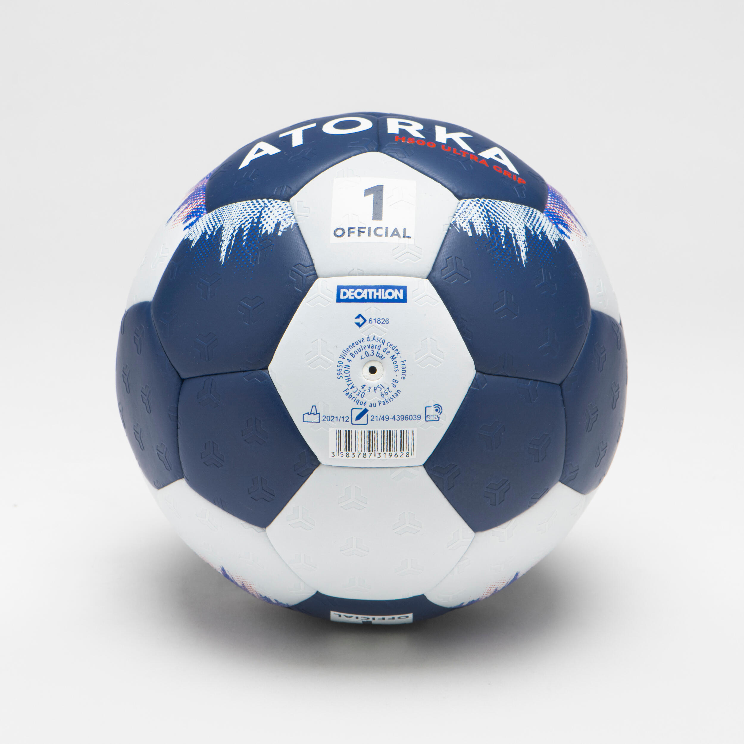 Size 1 Hybrid Handball H500 - Blue/White 3/6