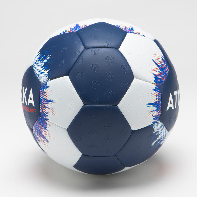 Ballon de handball H500 hybride T3 bleu foncé/blanc