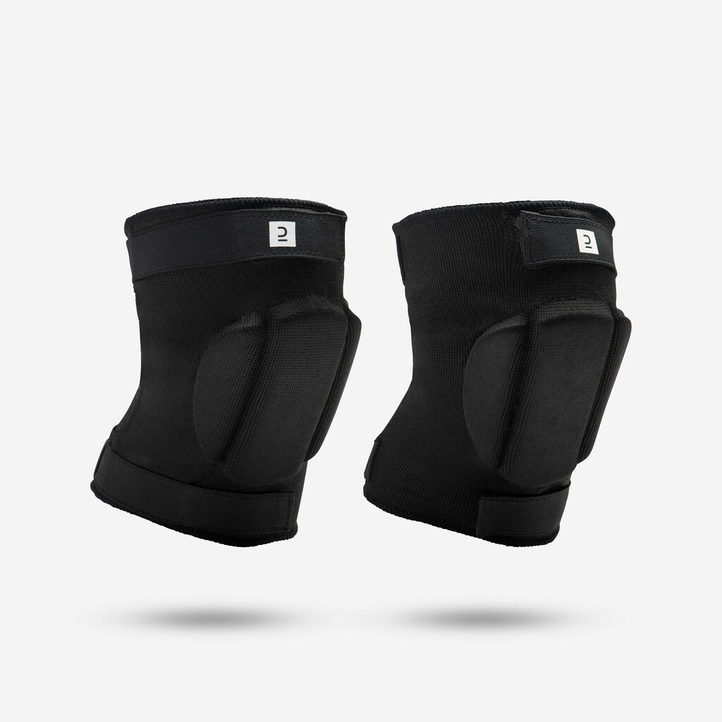 Kids' Reinforced Handball Knee Pads H100 - Black