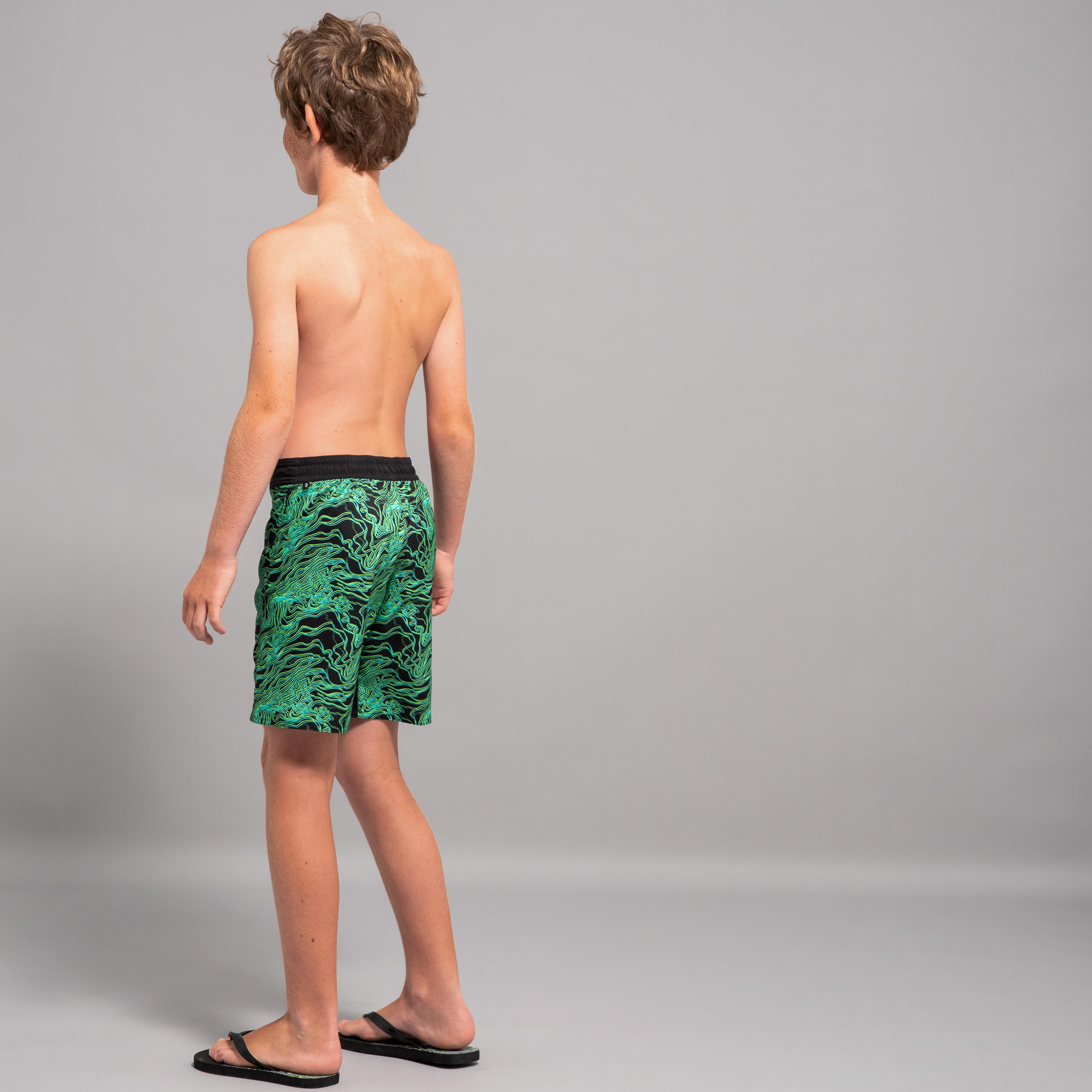 swim shorts 550 black green - Decathlon