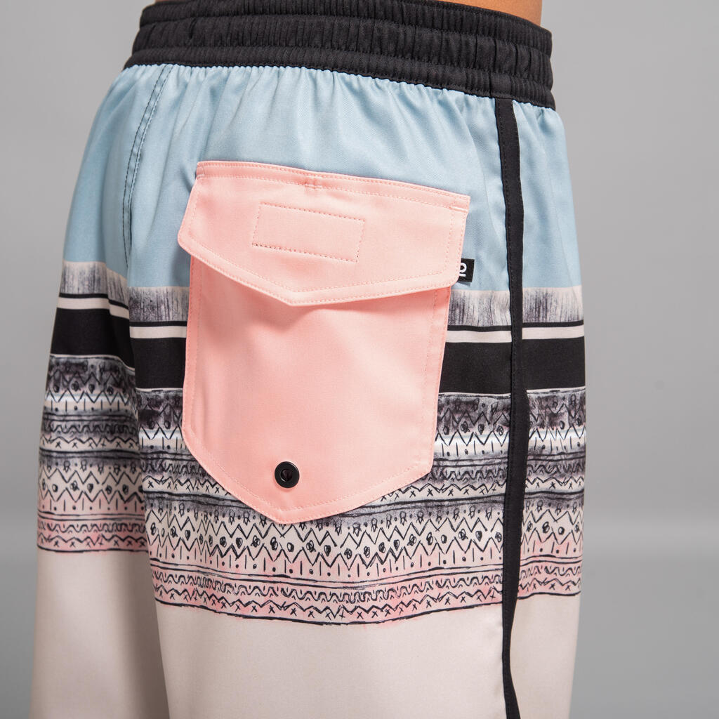 Boardshort surf Garçon - 500 View bleu