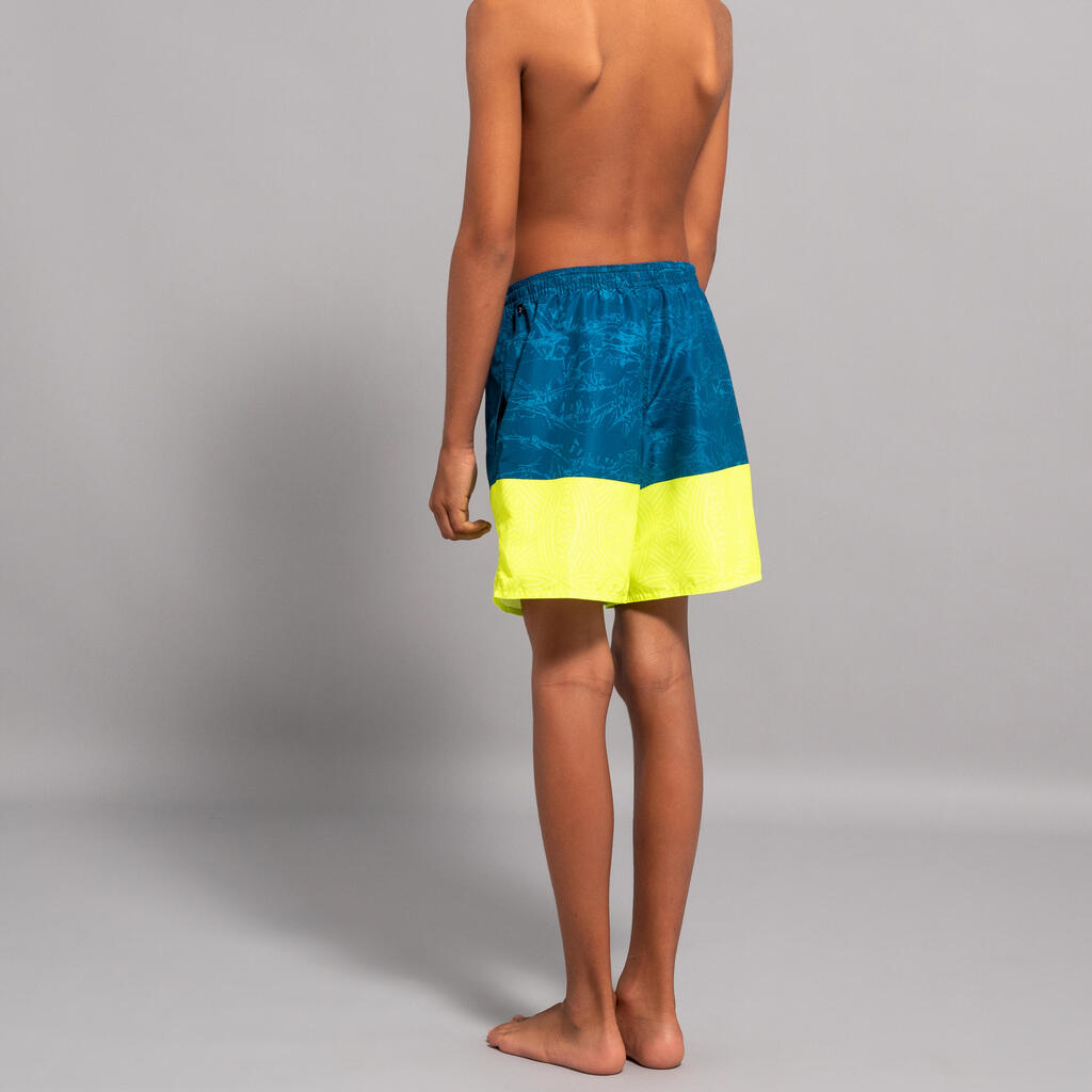 Short de bain bleu jaune