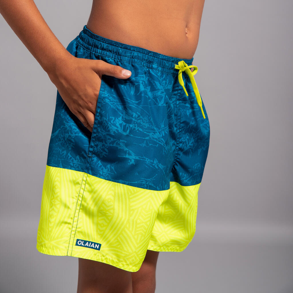 Short de bain bleu jaune