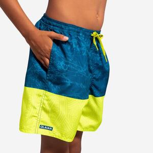 Bañador Niño corto surf azul amarillo