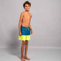 Boardshorts Surfen Jungen 100 Boy Shiba gelb/blau