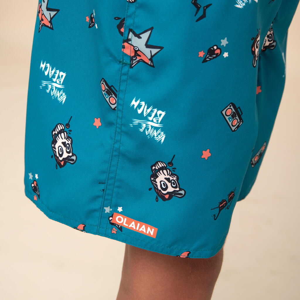 Short de bain surf à poches Garçon - 100 Stories kaki