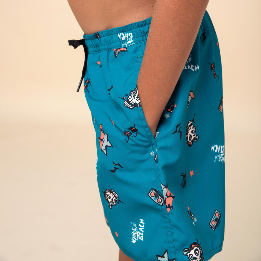 Short de bain surf à poches Garçon - 100 Stories kaki