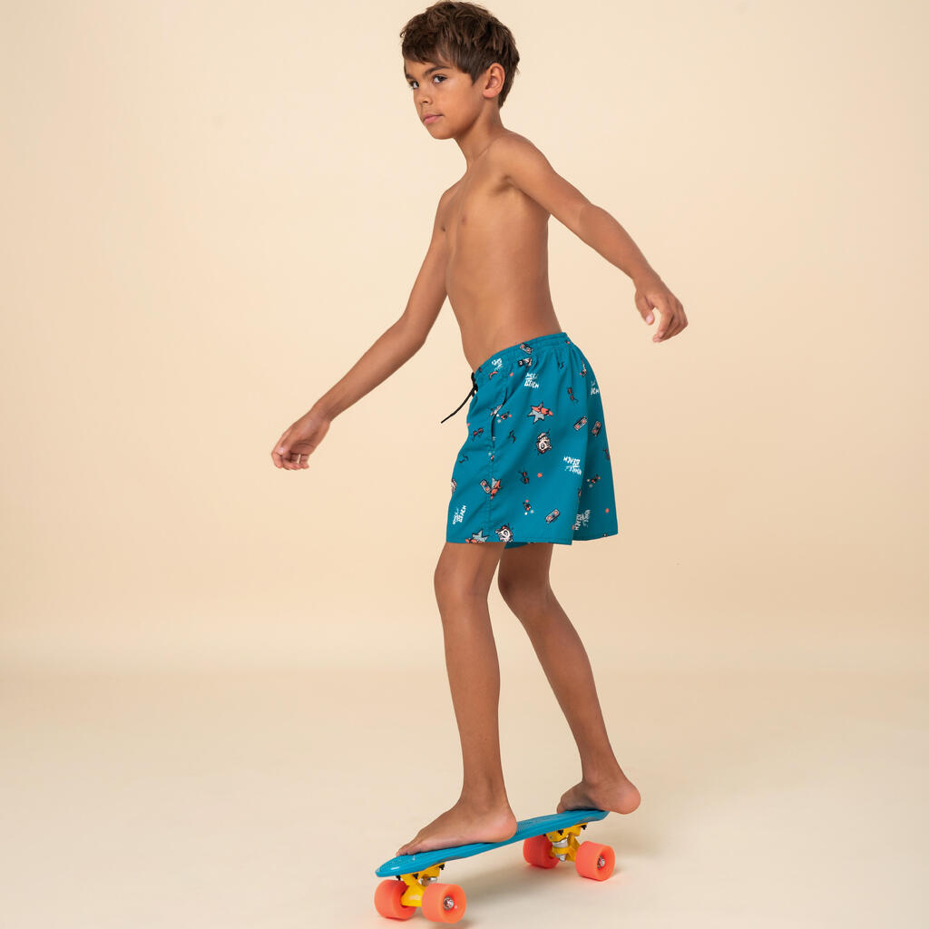 Short de bain surf à poches Garçon - 100 Stories kaki