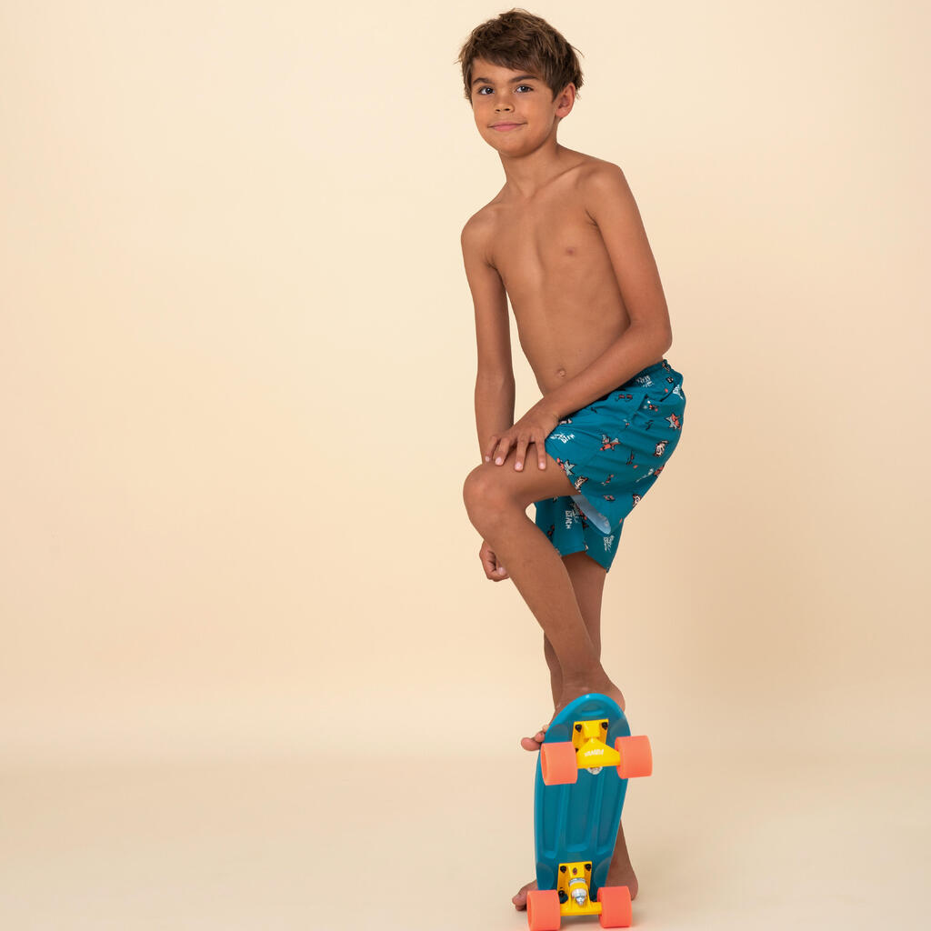 Short de bain surf à poches Garçon - 100 Stories kaki