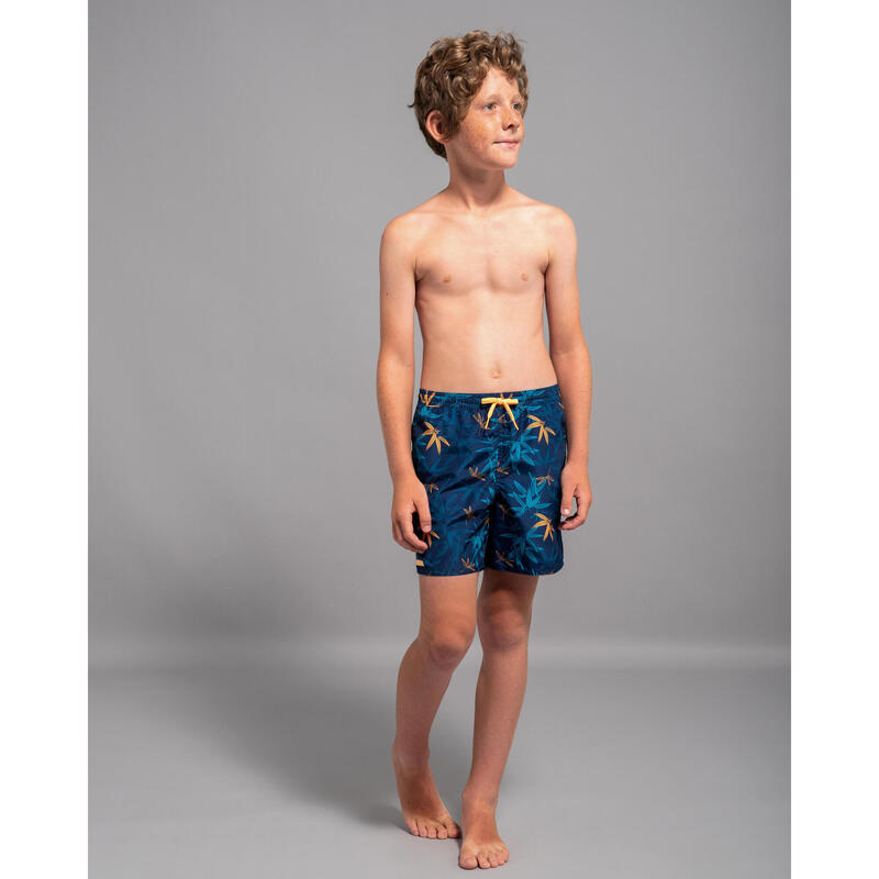 Calções de banho surf com bolsos Rapaz - 100 Stories azul marinho bambu