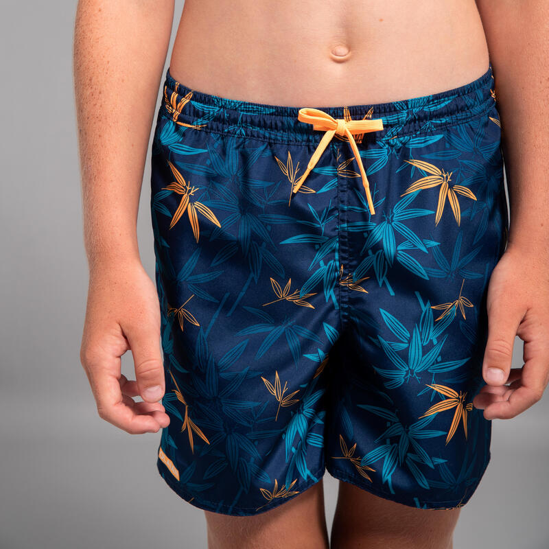 Calções de banho surf com bolsos Rapaz - 100 Stories azul marinho bambu
