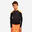 Uv-shirt met lange mouwen jongens (7-15 j.) NEO zwart/fluo-oranje