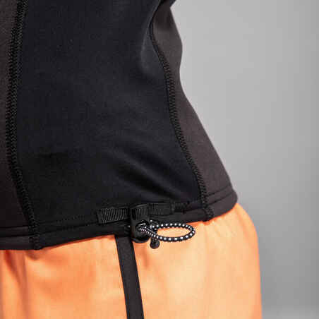 UV-Shirt langarm Kinder UV-Schutz 50+ 900 Neopren schwarz/neon-orange