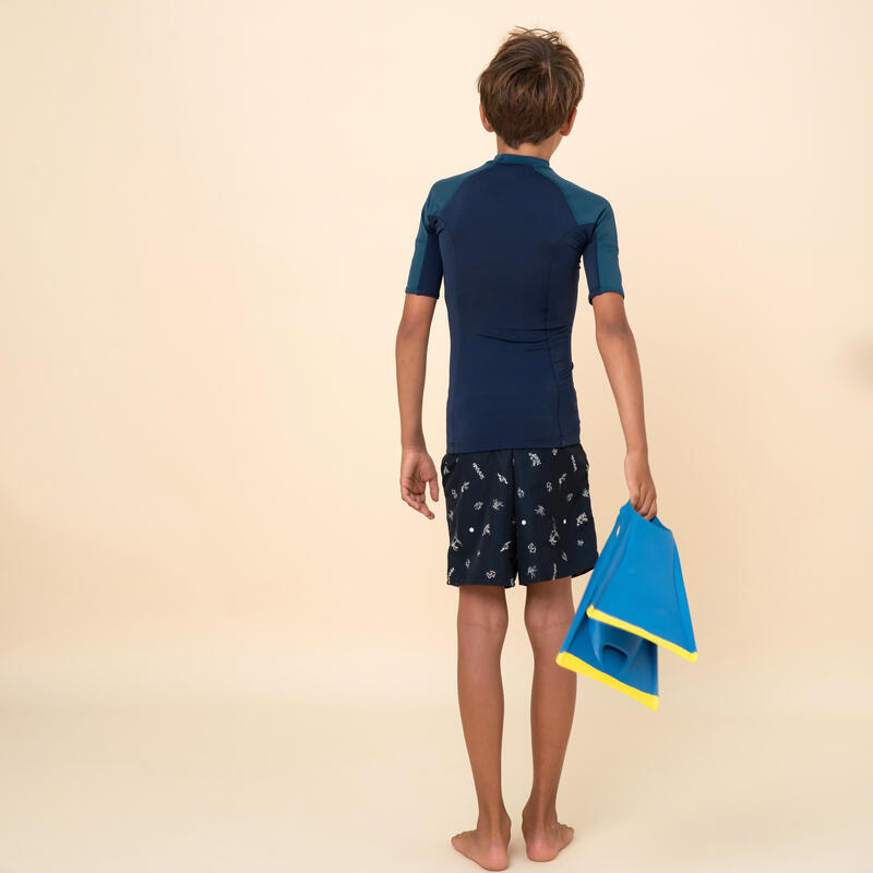Tee shirt anti uv enfant manches courtes bleu marine