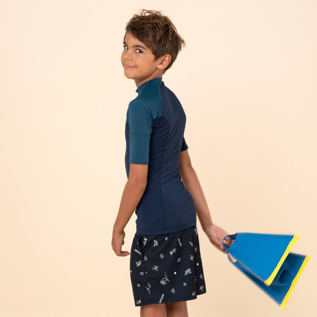 Boy's Short-sleeved Sun Top camo blue