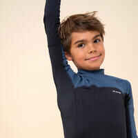 UV-Shirt langarm Kinder UV-Schutz 50+ 500 schwarz/blau