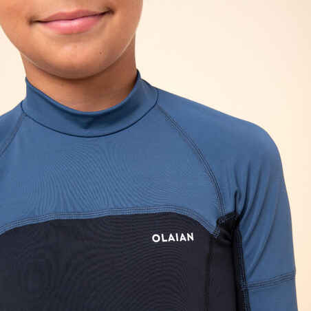 Camiseta protección solar manga larga Niños negro azul marino