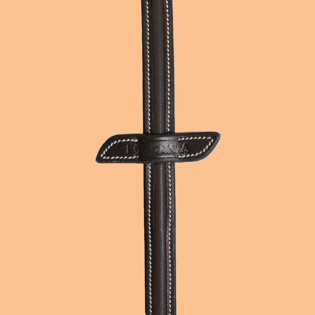 Horse and Pony Riding Leather Reins 900 Grip - Light Brown