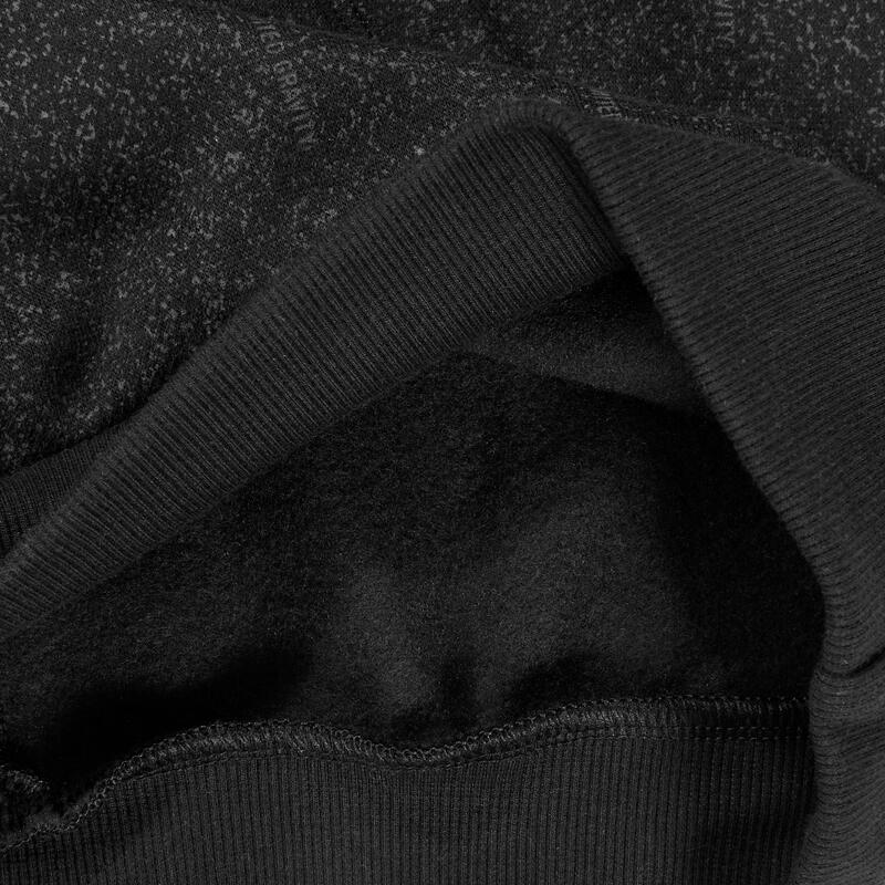 Felpa bambino unisex ginnastica misto cotone felpato con cappuccio nera stampata