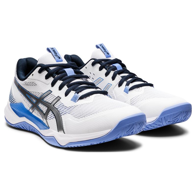 Chaussures de Badminton, Squash, Sports Indoor GEL-TACTIC Blanc Bleu
