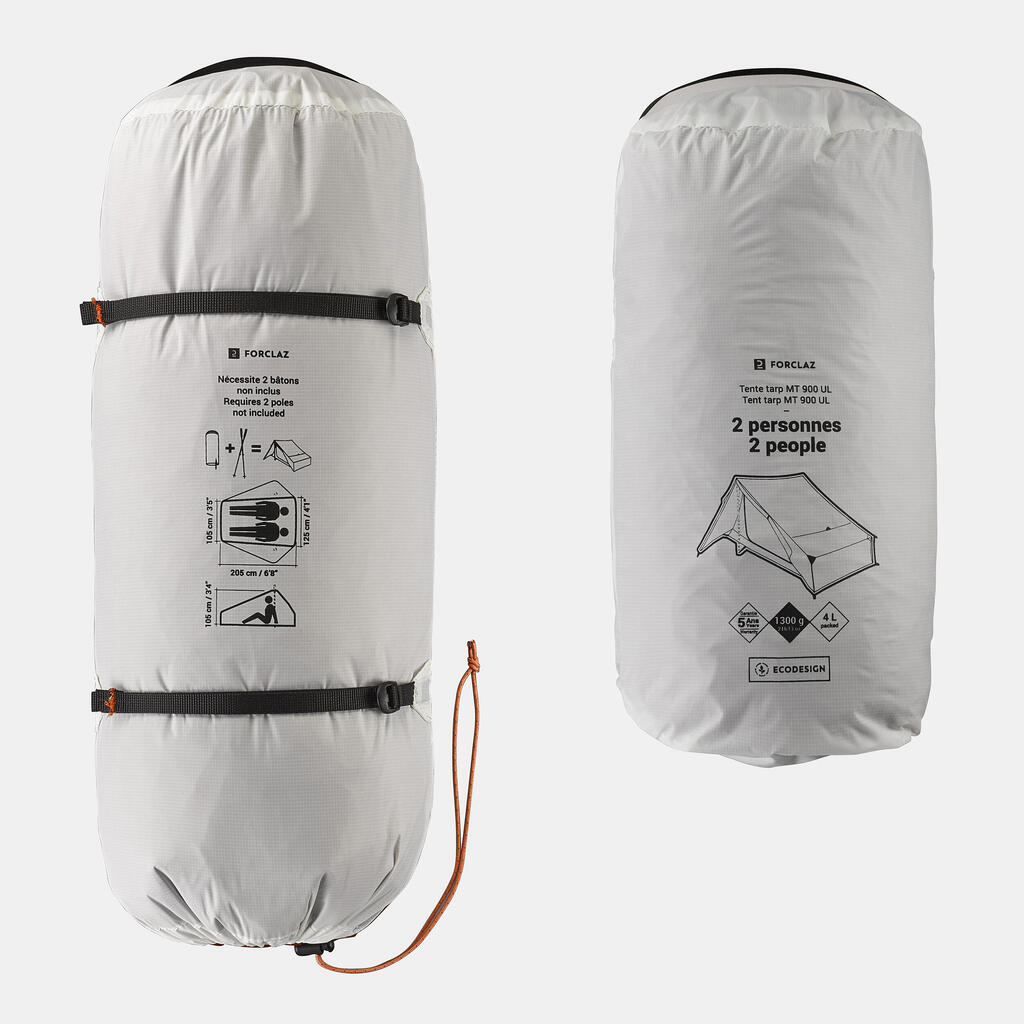 Trekkingzelt Tarp - MT900 V2 Minimal Editions ungefärbt - 2 Personen 