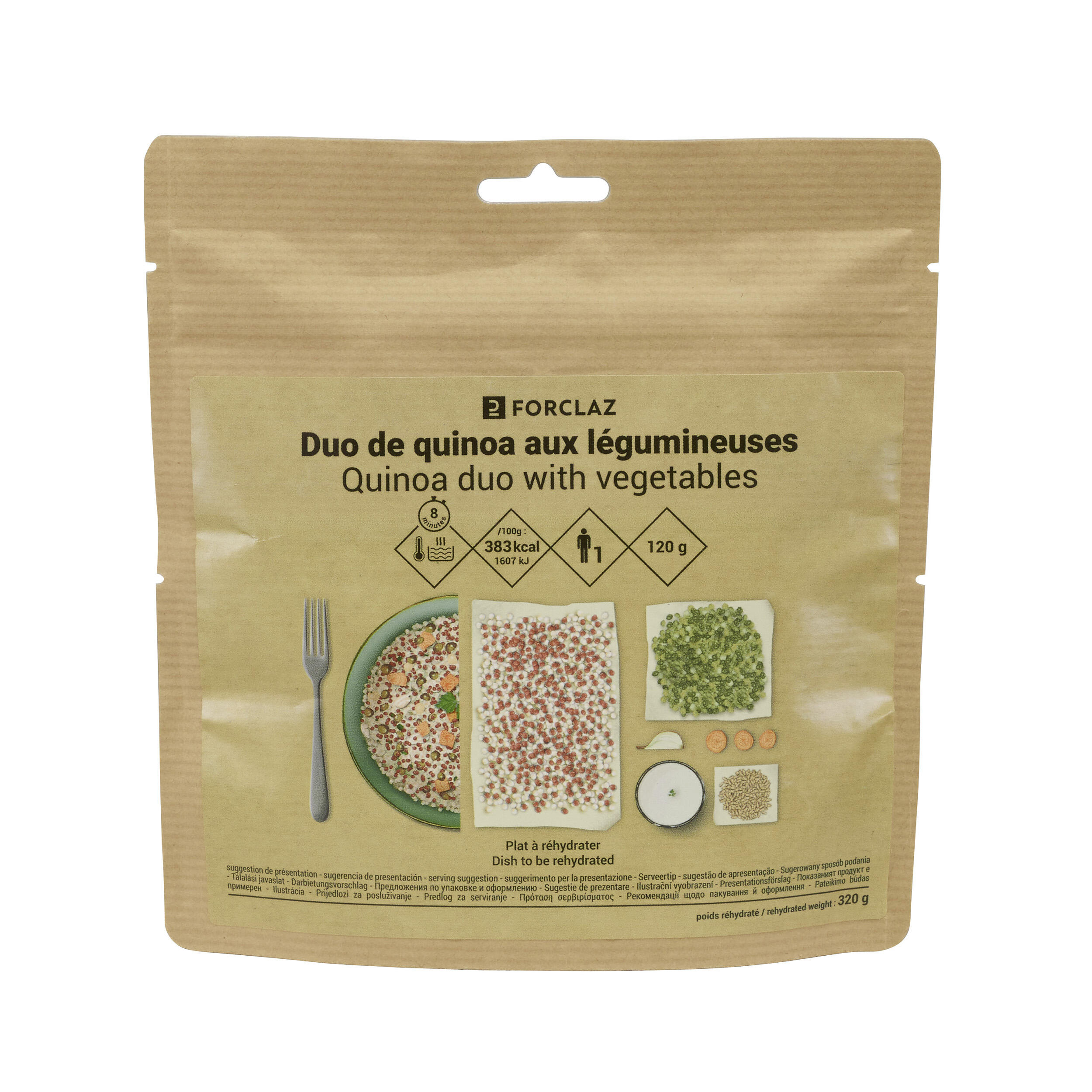 Dehydrated vegetarian meal - Duo of quinoa and legumes - 120 g