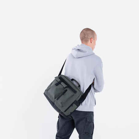 Miestietiško stiliaus krepšys per petį-kuprinė „Backenger“, 20 l, rusvai žalsva